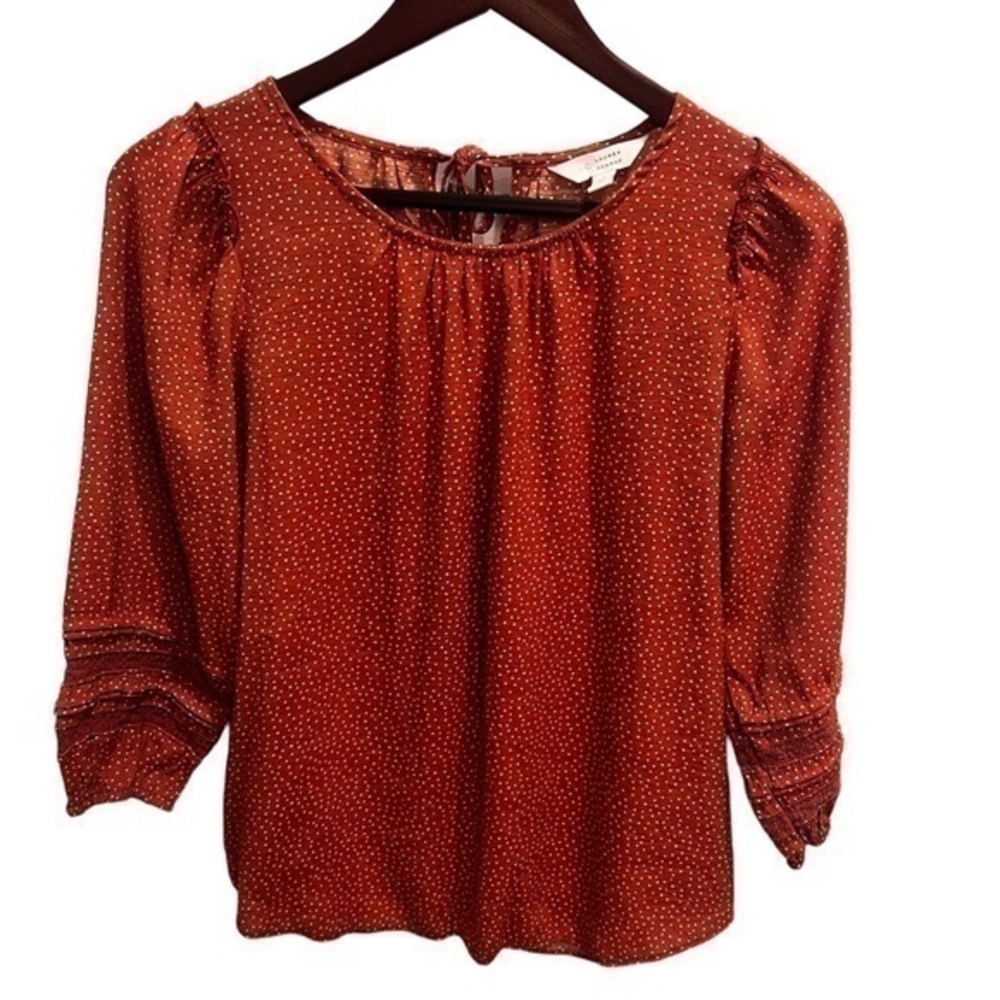 Lauren Conrad 3/4 Sleeve Burnt Sienna Blouse Size XS